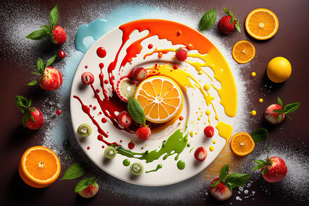 delightful arrangement of colorful fruits.の素材