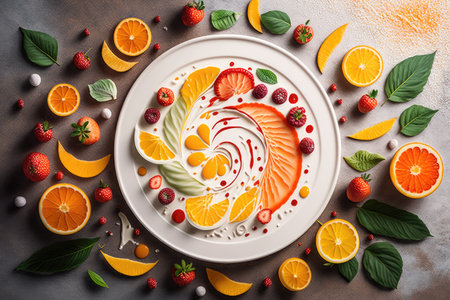 delightful arrangement of colorful fruits.の素材