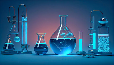 chemical laboratory equipment.の素材