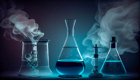 chemical laboratory equipment.の素材