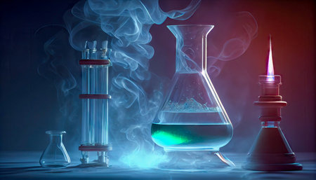 chemical laboratory equipment.の素材