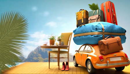 concept of good vacation, travel postcard.の素材