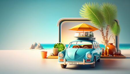 concept of good vacation, travel postcard.の素材