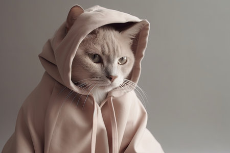 cat dressed in hoodie.の素材