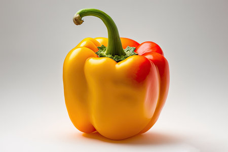 tasty yellow pepper on a white backgroundの素材