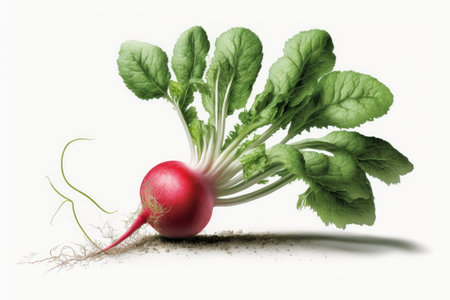 tasty radish on a white background.の素材