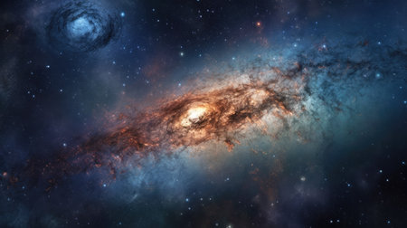 galaxy with a black hole.の素材