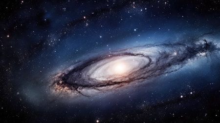 galaxy with a black hole.の素材
