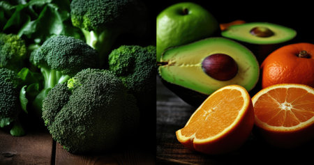 different types of fruits and berries.の素材