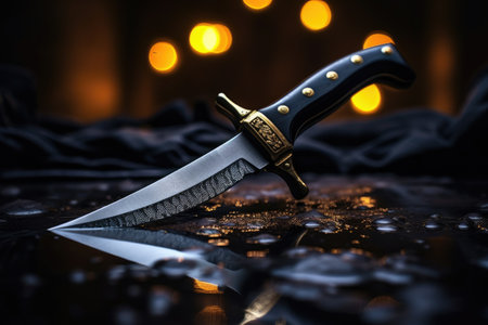 golden-black sharp knife.の素材