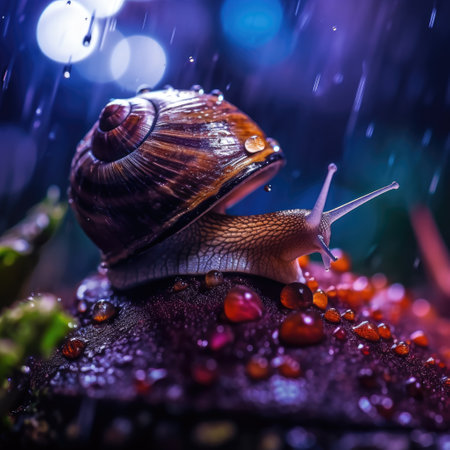 snail on the mushroom.の素材
