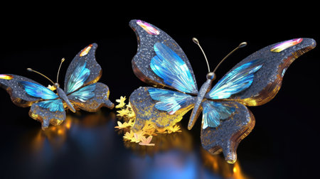 beautiful sparkling butterflies.の素材