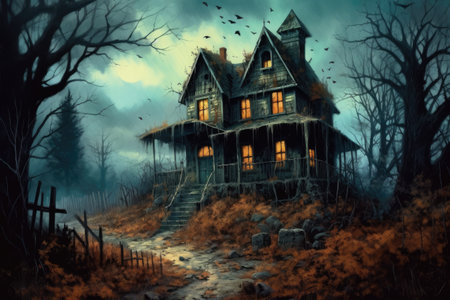 Spooky Halloween house.の素材