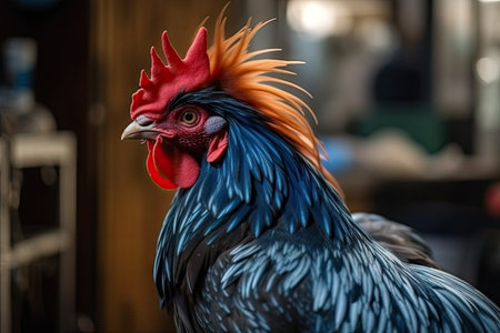 close up of the cute rooster.の素材