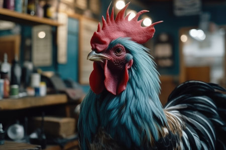 close up of the cute rooster.の素材