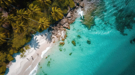 aerial view of the sunny beach.の素材