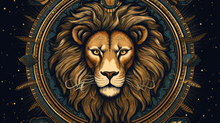 Zodiac sign Leo.の素材