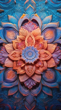 neon mandala background.の素材