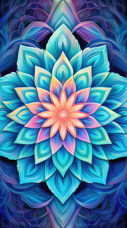 neon mandala background.の素材