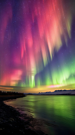 sky with colorful North Light.の素材
