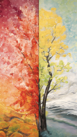 two season tree.の素材