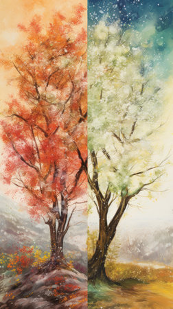 two season tree.の素材