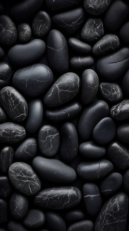 black pebbles background.の素材