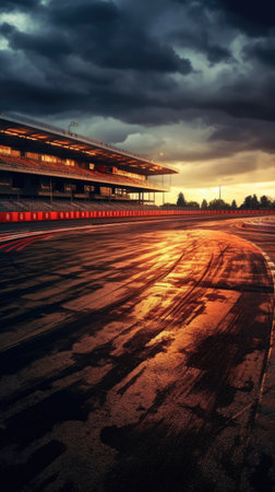 Le Mans car racing track.の素材