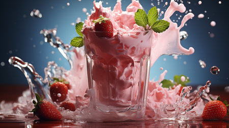 soda with raspberries.の素材