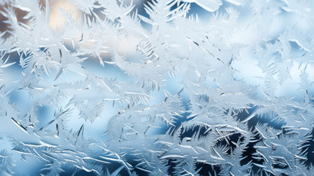 frost pattern on the window.の素材