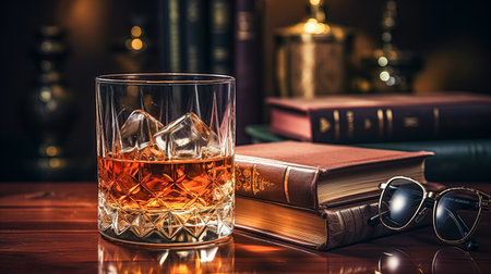 reading glasses on the book.の素材