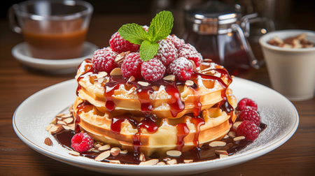 tasty Belgian waffles.の素材