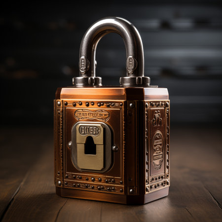 large metal padlock.の素材