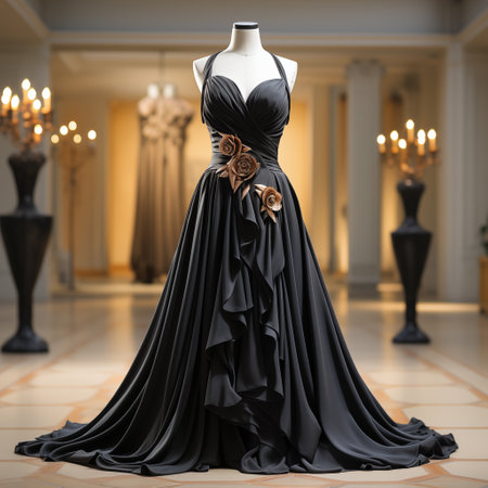 black elegant dress.の素材