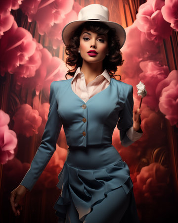 beautiful girl in the pink dress.の素材