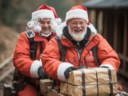 funny Santa Clauses.の素材