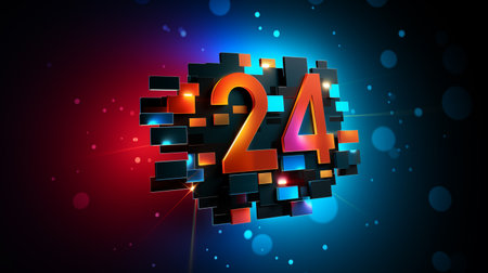 digital illustration of number 24.の素材