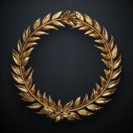 golden laurel wreath.の素材
