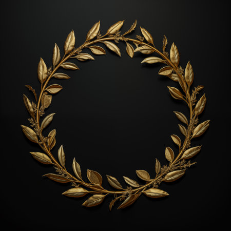 golden laurel wreath.の素材