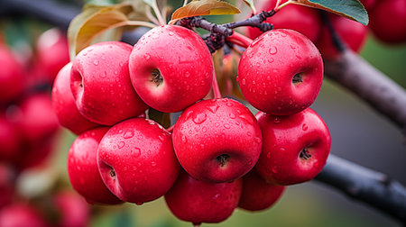 red apples on the branch.の素材