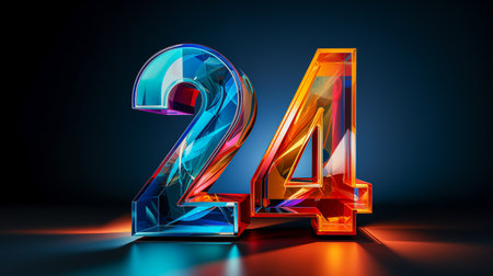 number 24 on the design background.の素材