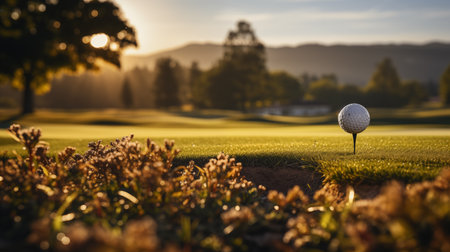 golf ball on the field.の素材