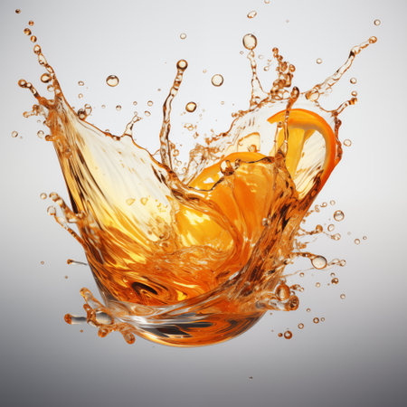 glass with orange juice splash.の素材