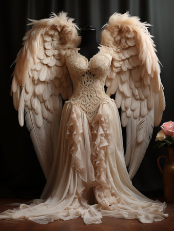 dress with angel wings.の素材