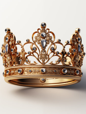golden crown on a white backgroundの素材