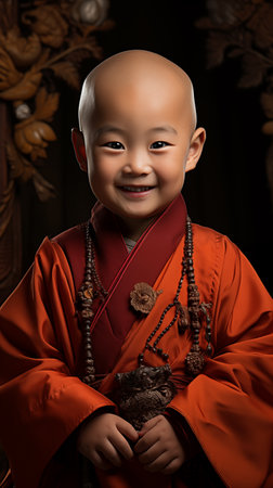 happy smiling monk.の素材