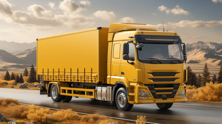 truck on the highway.の素材