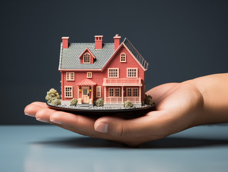 hand holding house.の素材