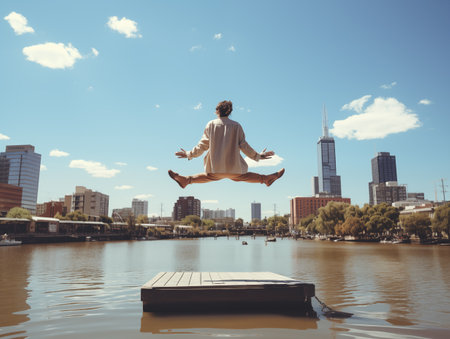 jumping womanの素材