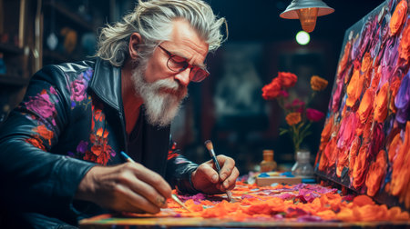 artist in the workshop.の素材